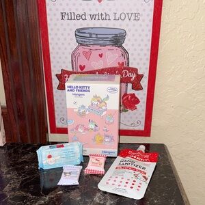 Hello Kitty Pink Hangers and Red Hand Sanitizer Set